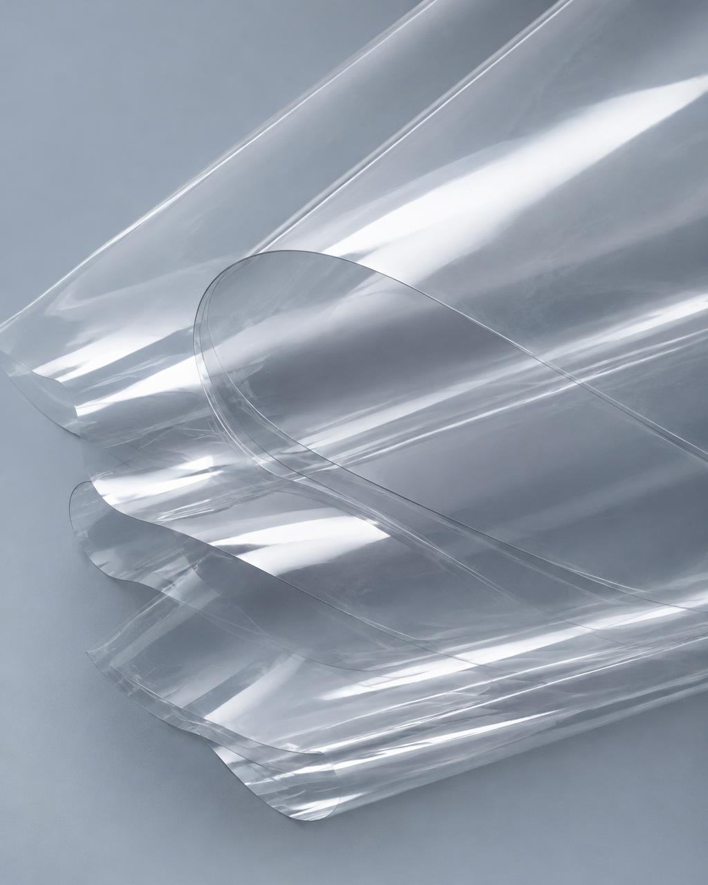 Layered sheets of clear, clean plastic film